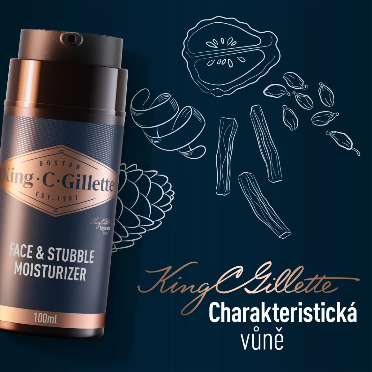 Gillette King C. Gillette hydratační krém 100 ml