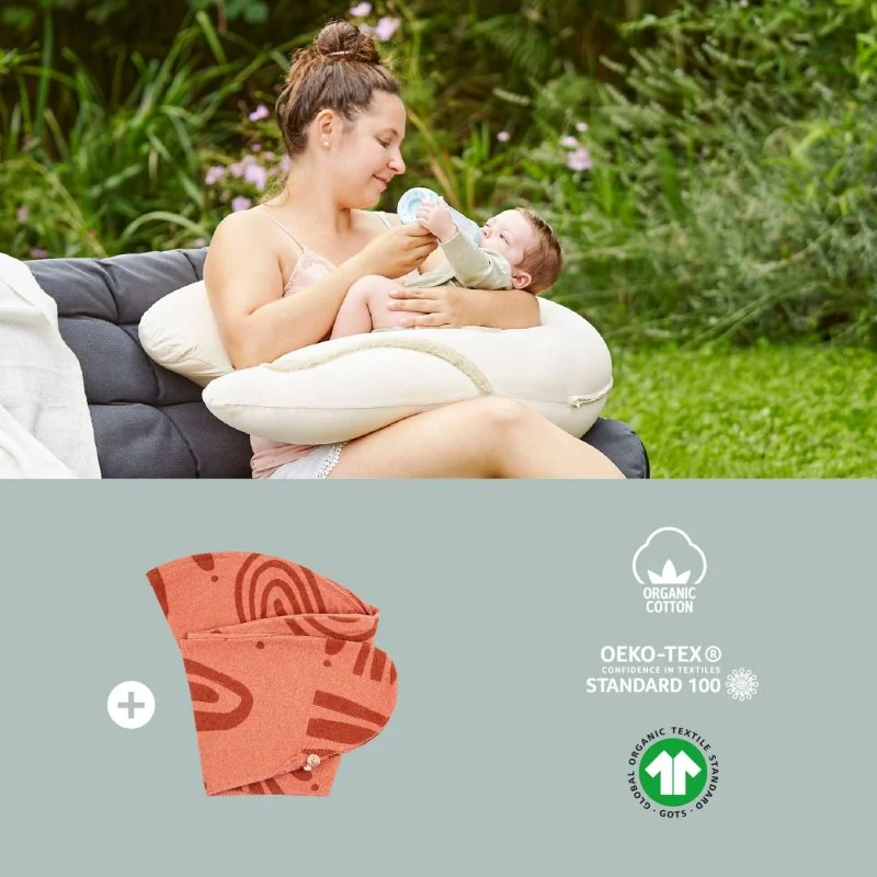 Babymoov multifunkční polštář B.LOVE BUNDLE Earth Off White + náhradní potah Terracotta