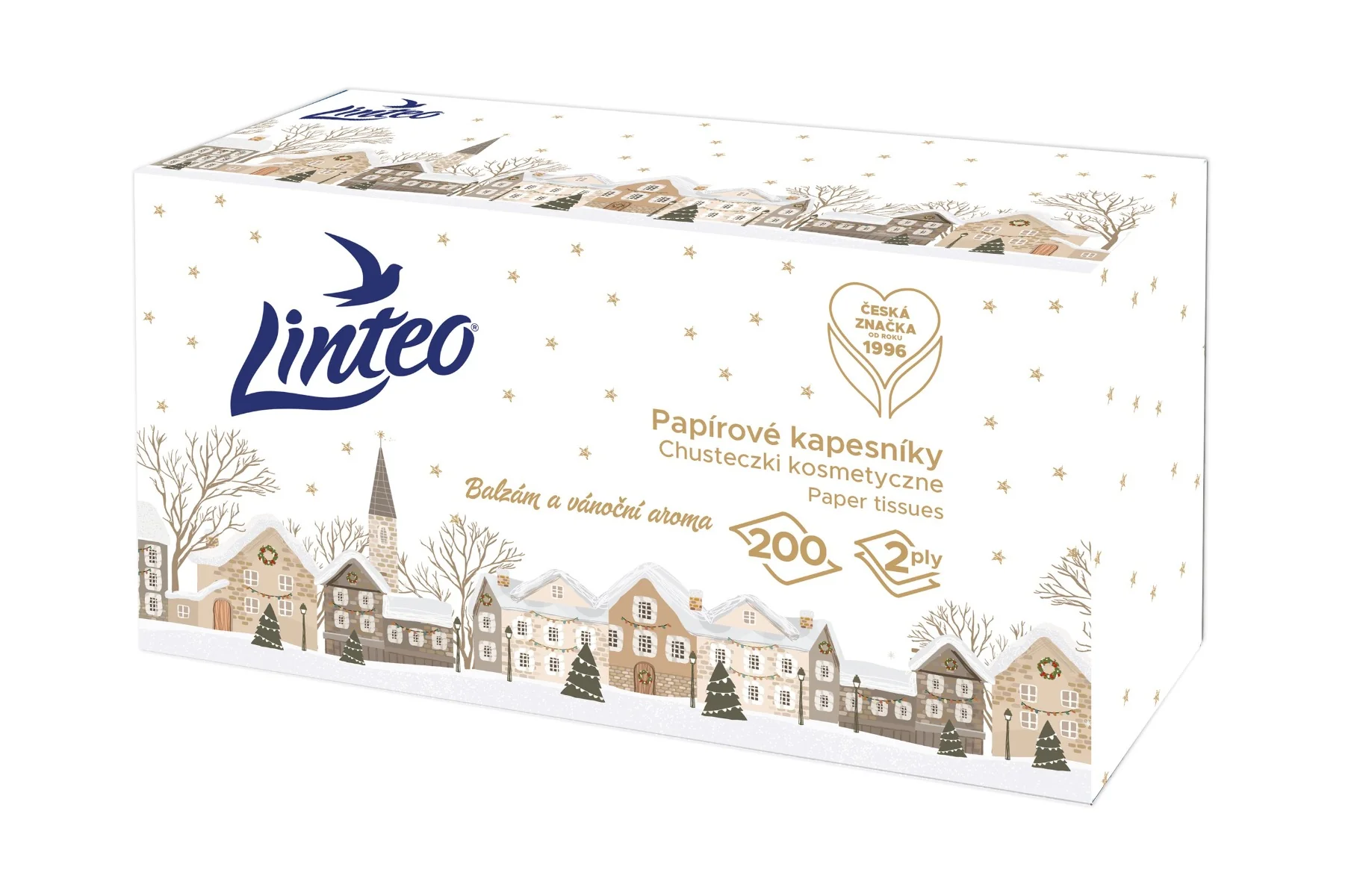 Linteo Den&Noc Papírové kapesníky 2vrstvé box 200 ks