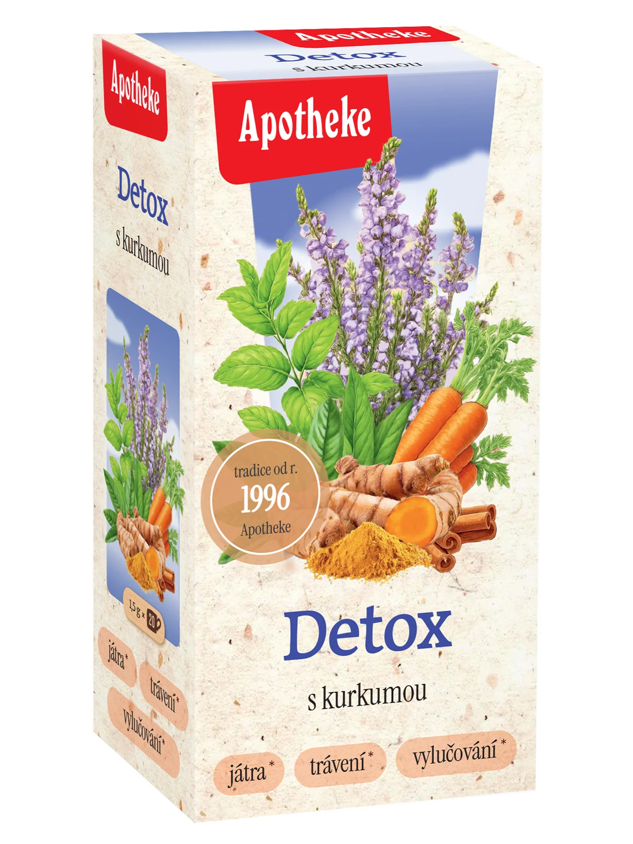 Apotheke Detox s kurkumou porcovaný čaj 20x1,5 g