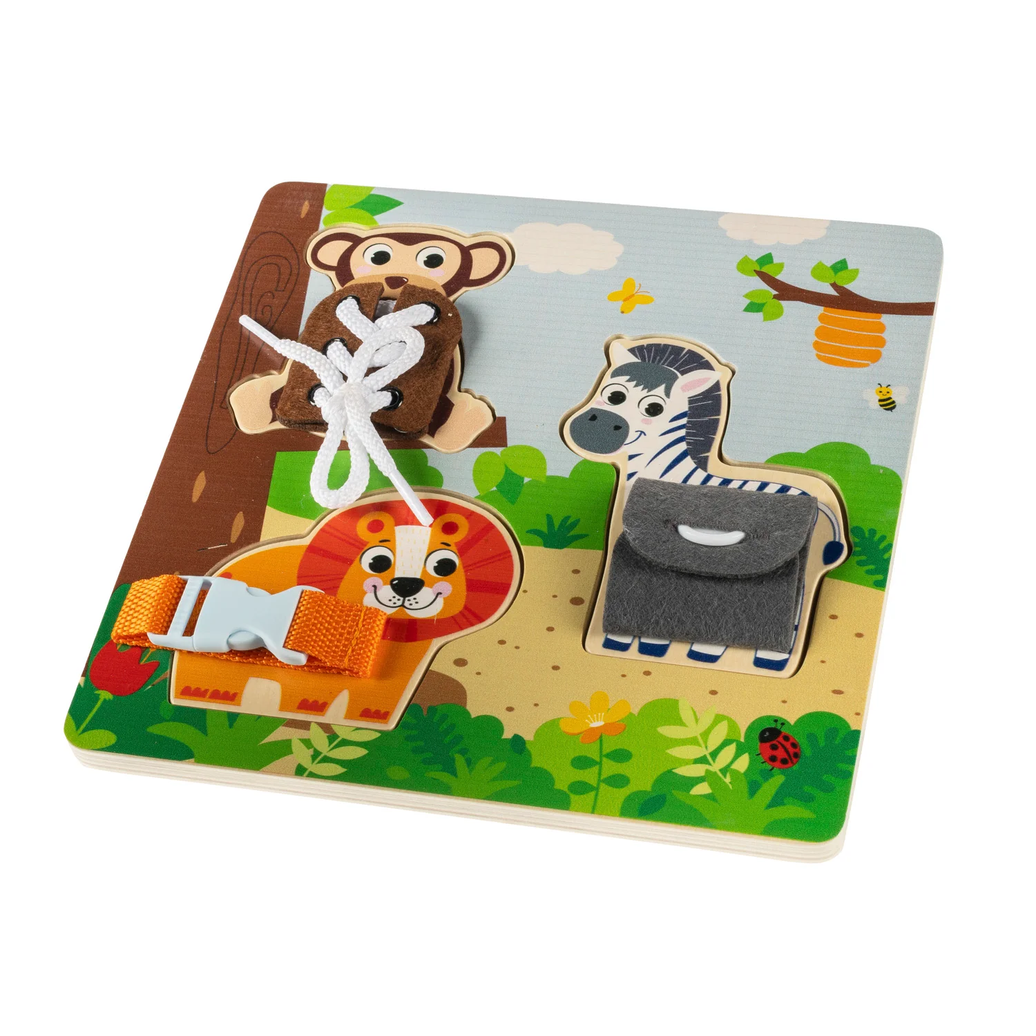Zopa Dřevěné montessori puzzle, Wood, Hnědá
