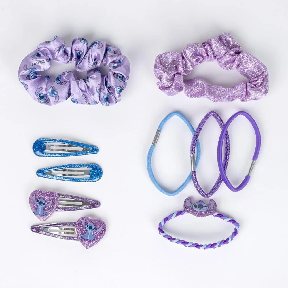 Cerdá Kosmetická taštička s vlasovými doplňky Stitch 10 ks