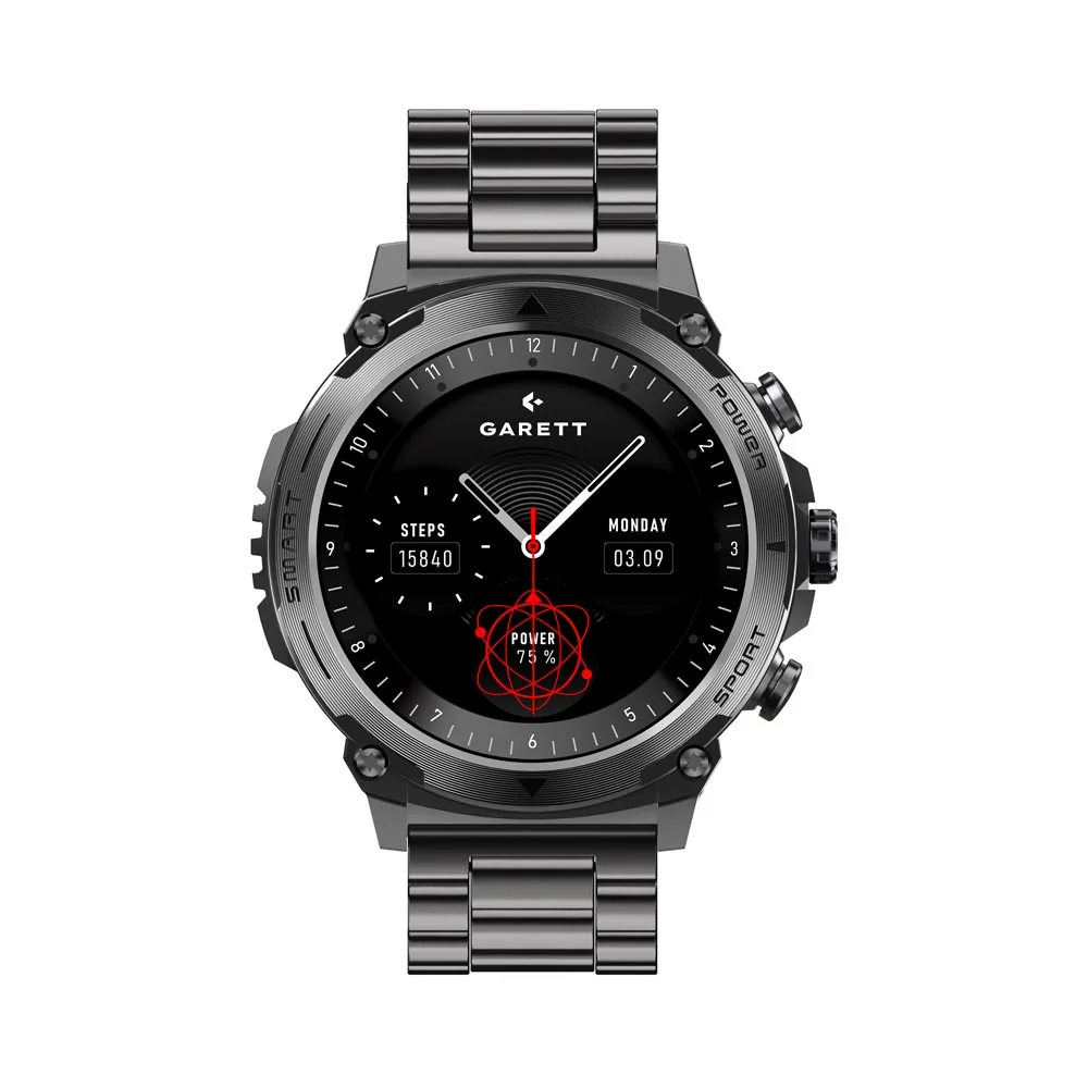 Garett Smartwatch Atom smart hodinky Black Steel