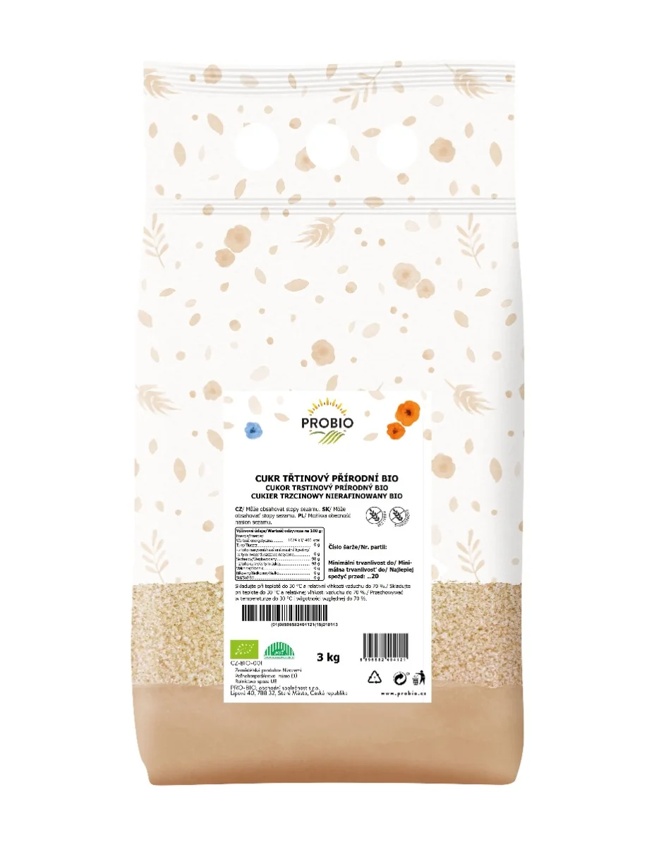 PROBIO Gastro Cukr třtinový přírodní BIO 3 kg