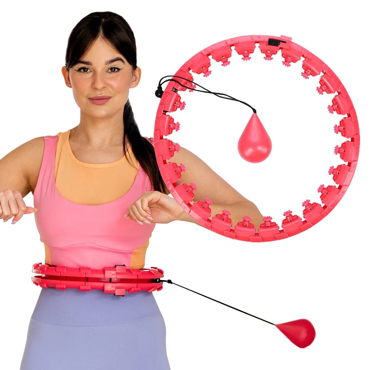 HMS Masážní hula hoop FH01 se závažím červená
