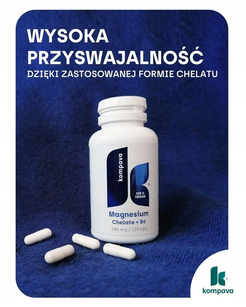 KOMPAVA Chelát hořčíku 585 mg/120 kapslí