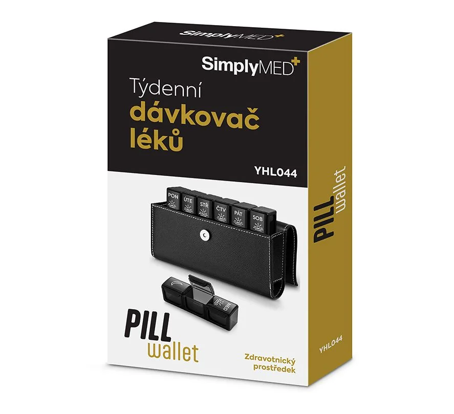 SimplyMed Dávkovač léků týdenní YHL044 Pill Wallet 1 ks