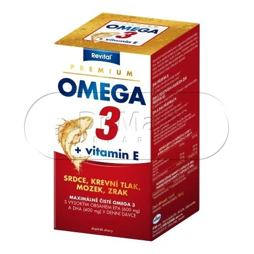 REVITAL Omega 3 + vitamin E premium tob.60+20 zdarma