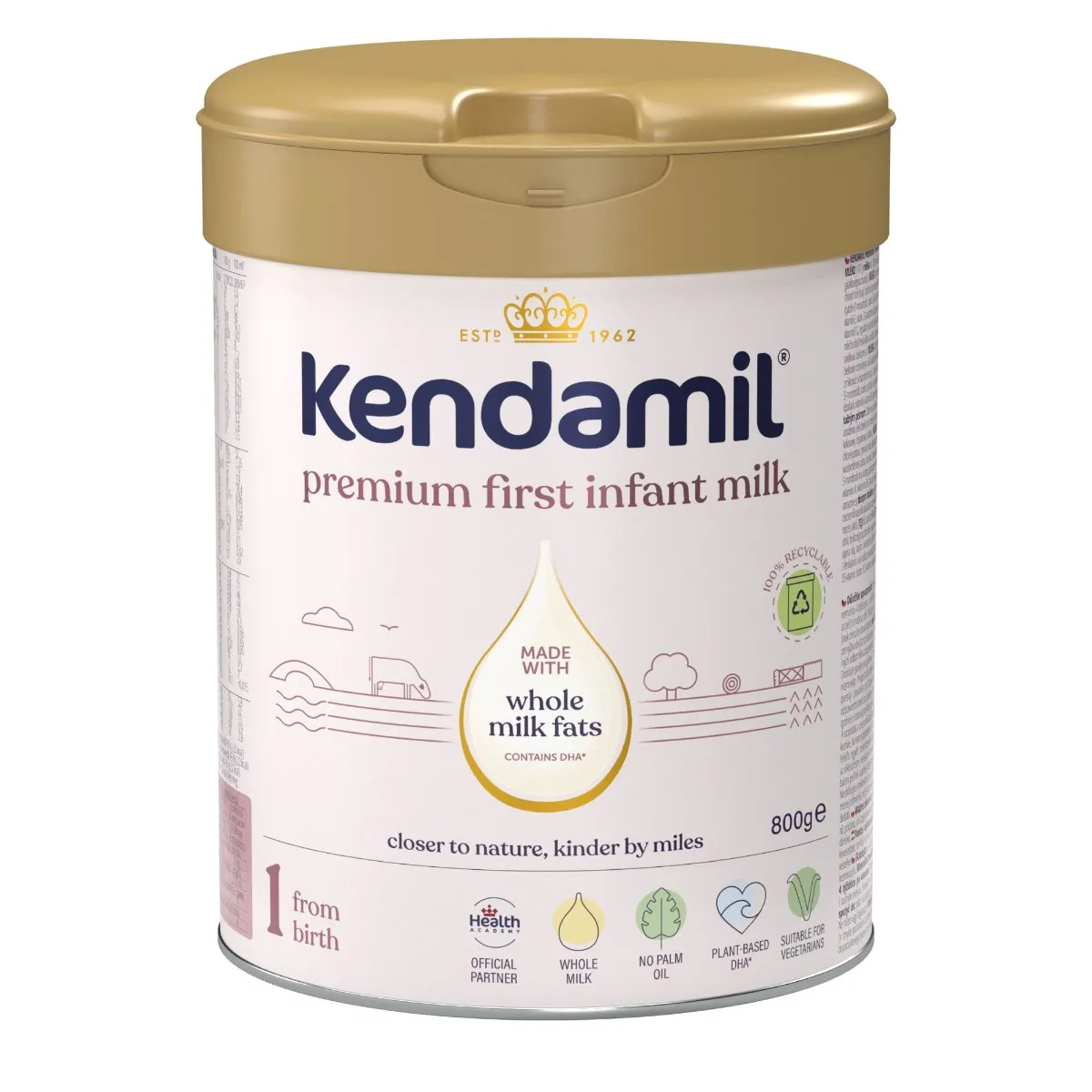 Kendamil 1 Premium Kojenecké počáteční mléko DHA+ 800 g