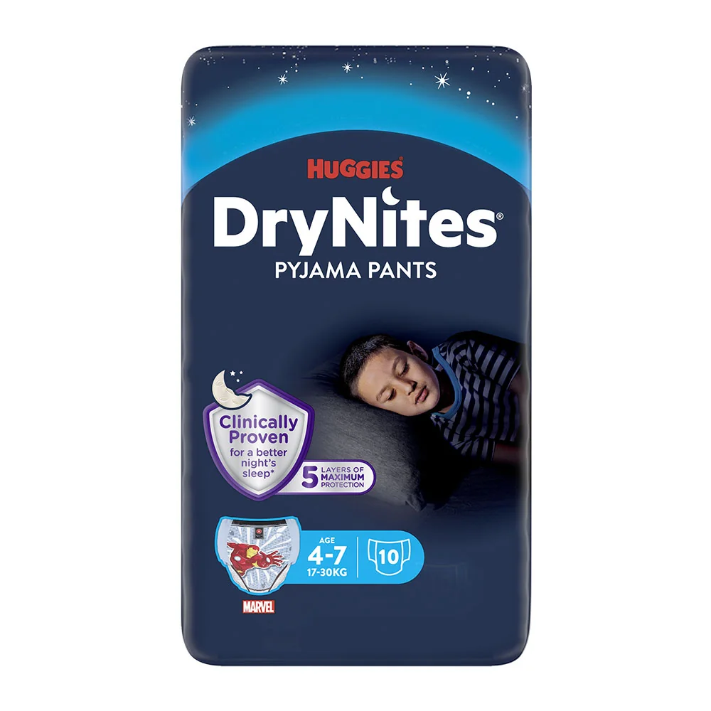 Huggies DryNites Boy 4–7 let 17–30 kg absorpční kalhotky 10 ks