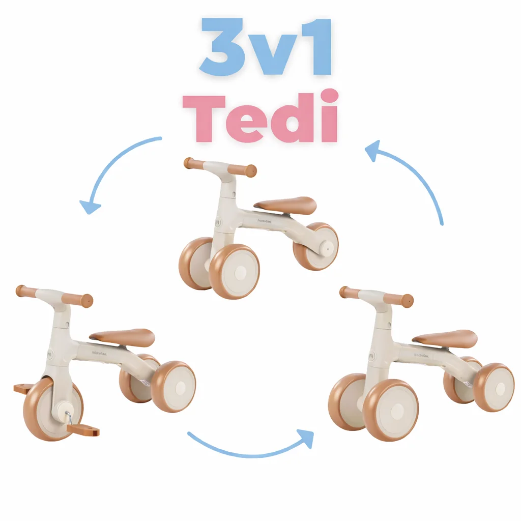 TULIMI Odrážedlo 3v1 Moovkee TODI - pískové