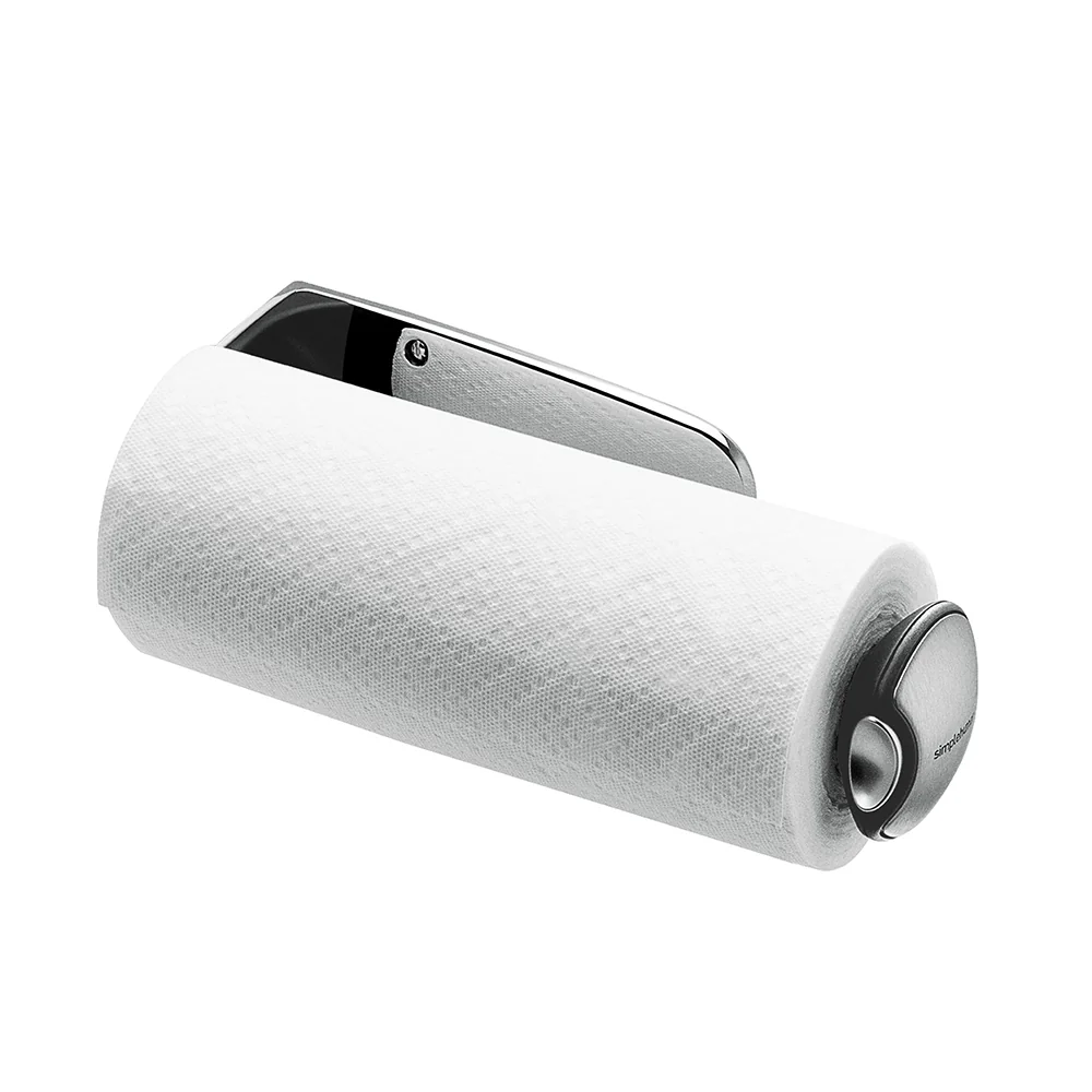 Simplehuman Držák na kuchyňské utěrky na zeď pro role do 23 cm matná ocel
