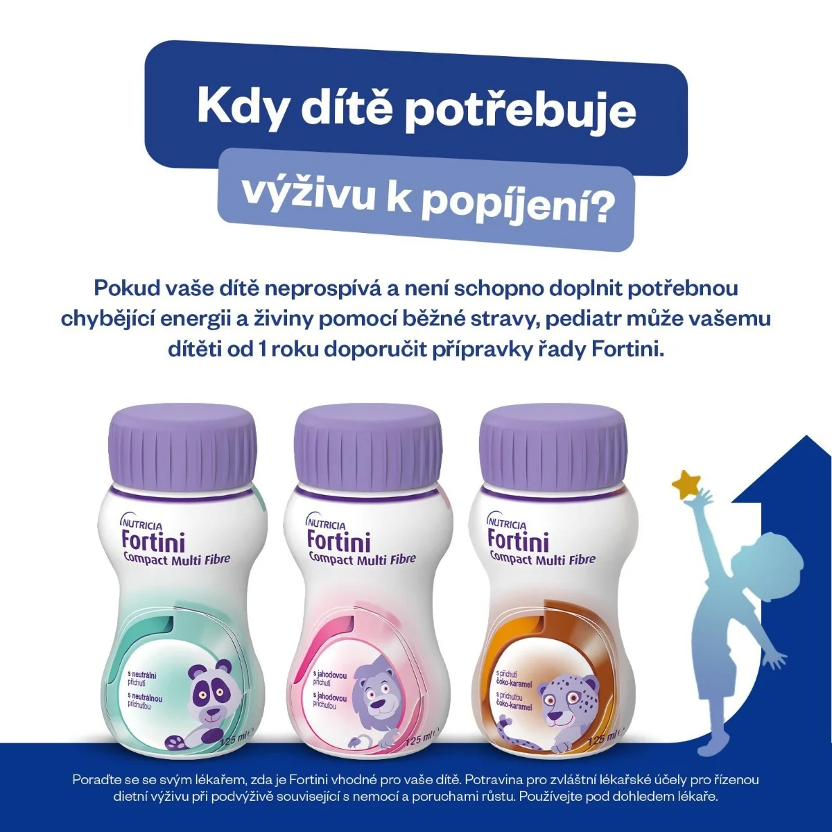 Fortini Compact Pro děti s vlákninou Neutral 4x125 ml