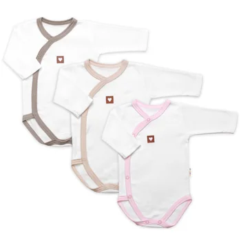 Baby Nellys Rostoucí výhodná sada, 3x Body Nature - růžová/béžová/taupe