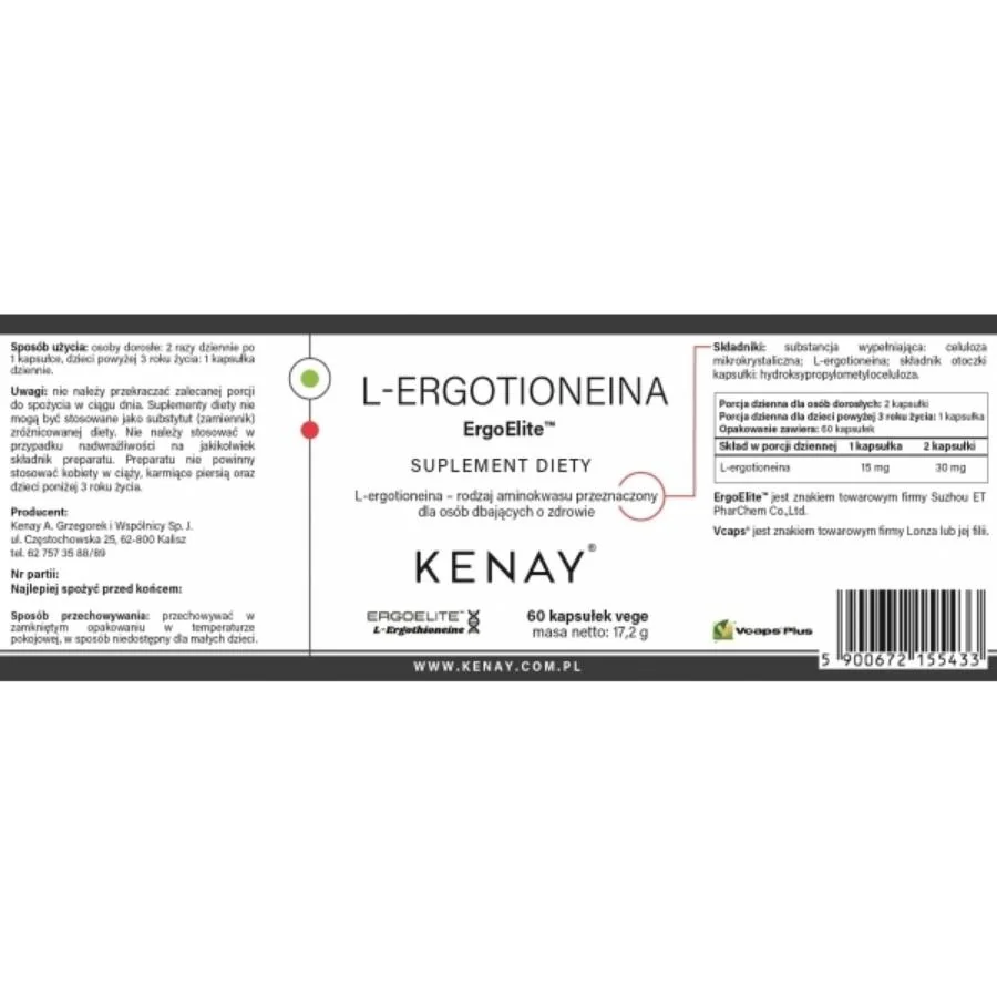 Kenay L-ergothionein ErgoElite 60 kapslí