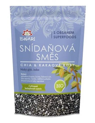 Iswari Snídaňová směs BIO chia-kakaové boby 360 g