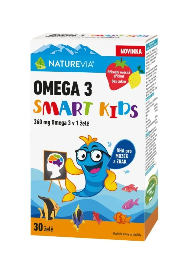 NatureVia Omega 3 Smart Kids 30 želatinových tobolek