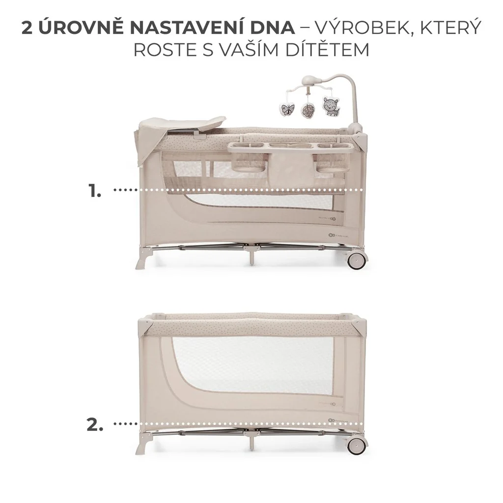 Kinderkraft Postýlka cestovní Joy 2 s doplňky Beige 