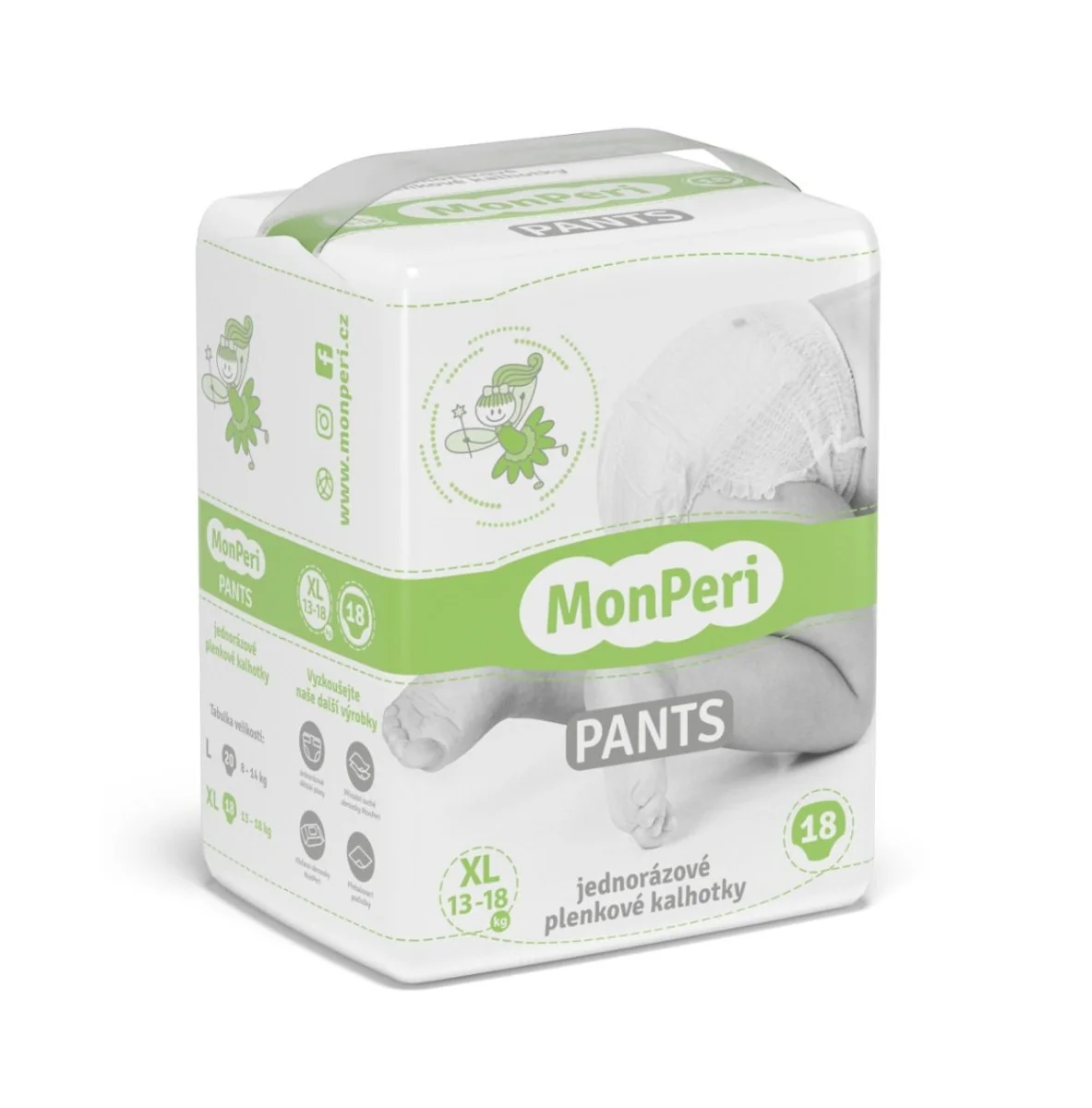 MonPeri Pants XL 13-18 kg plenkové kalhotky 18 ks