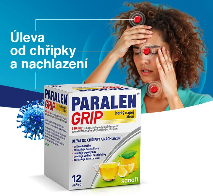 Úleva od chřipky a nachlazení. Paralen Grip. Úleva od chřipky a nachlazení. Paralen Grip.