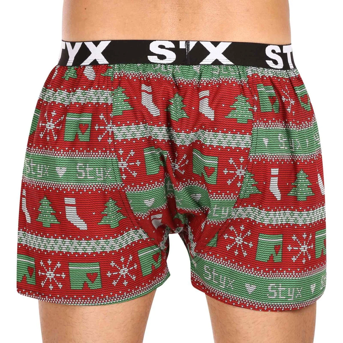 Styx Pánské trenky art sportovní guma Vánoce pletené (B1658) XXL