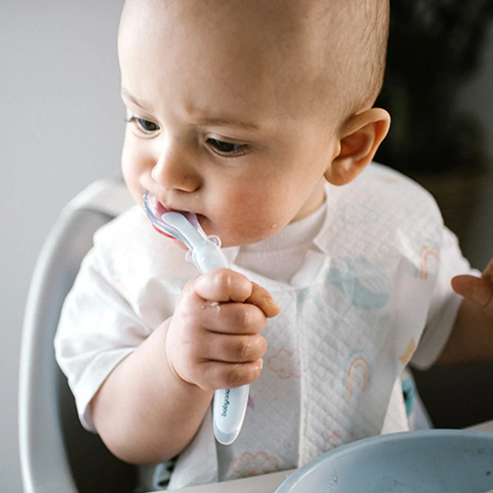 Babyono Lžička silikonová 6m+ 1 ks Blue