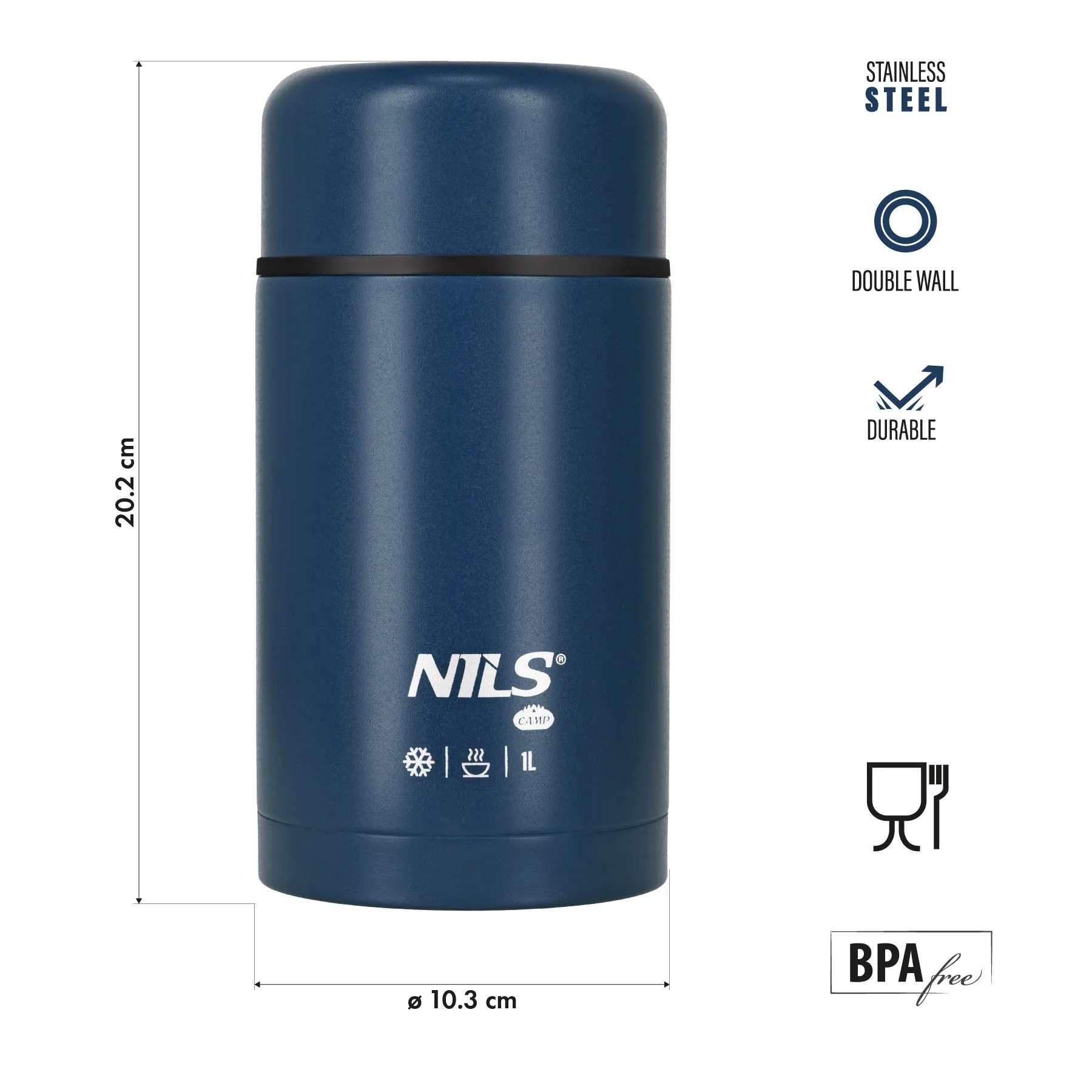 Nils Termoska na jídlo NC3802 modrá 1000 ml