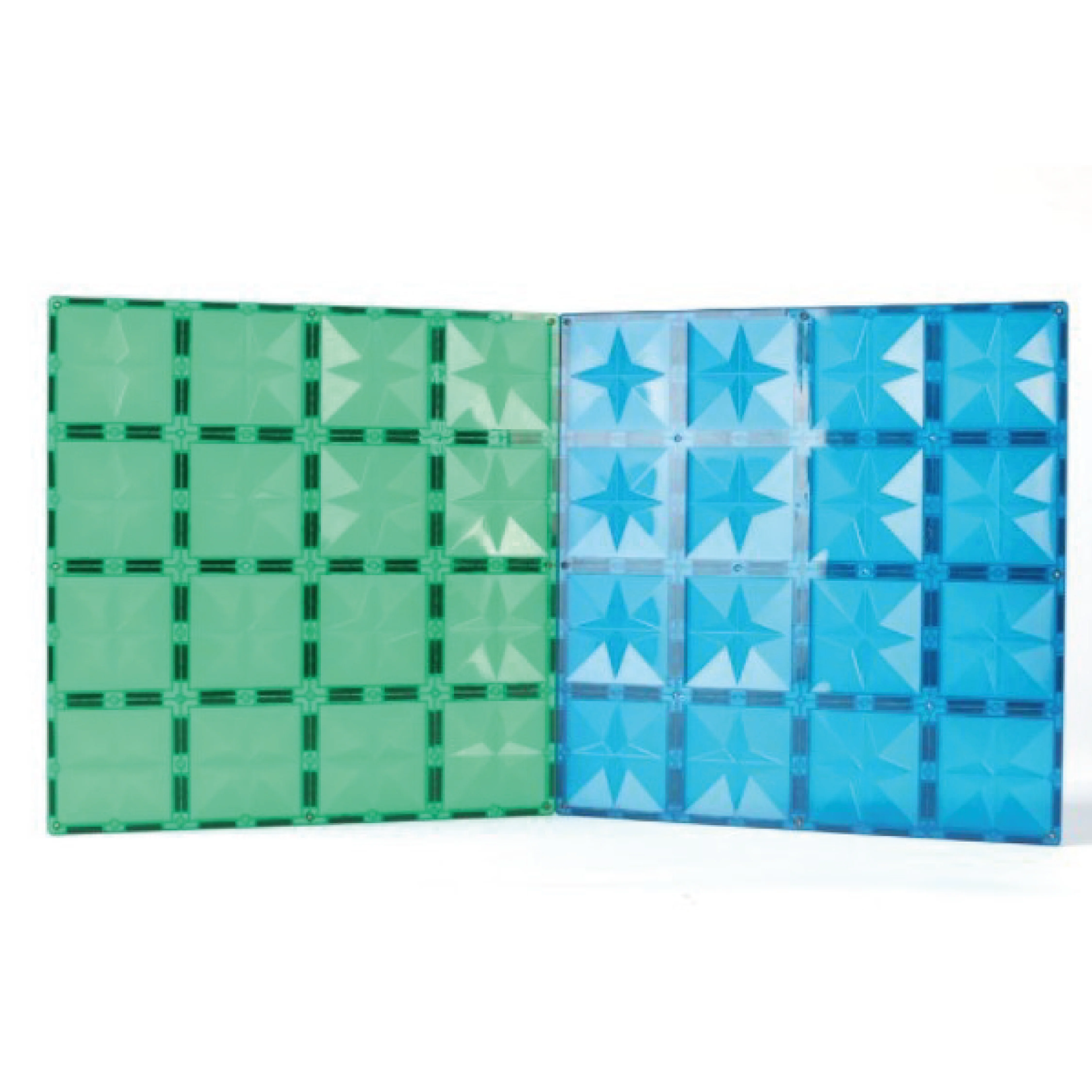 Cleverclixx Magnetická stavebnice - Big Plates Blue Green - 2 ks