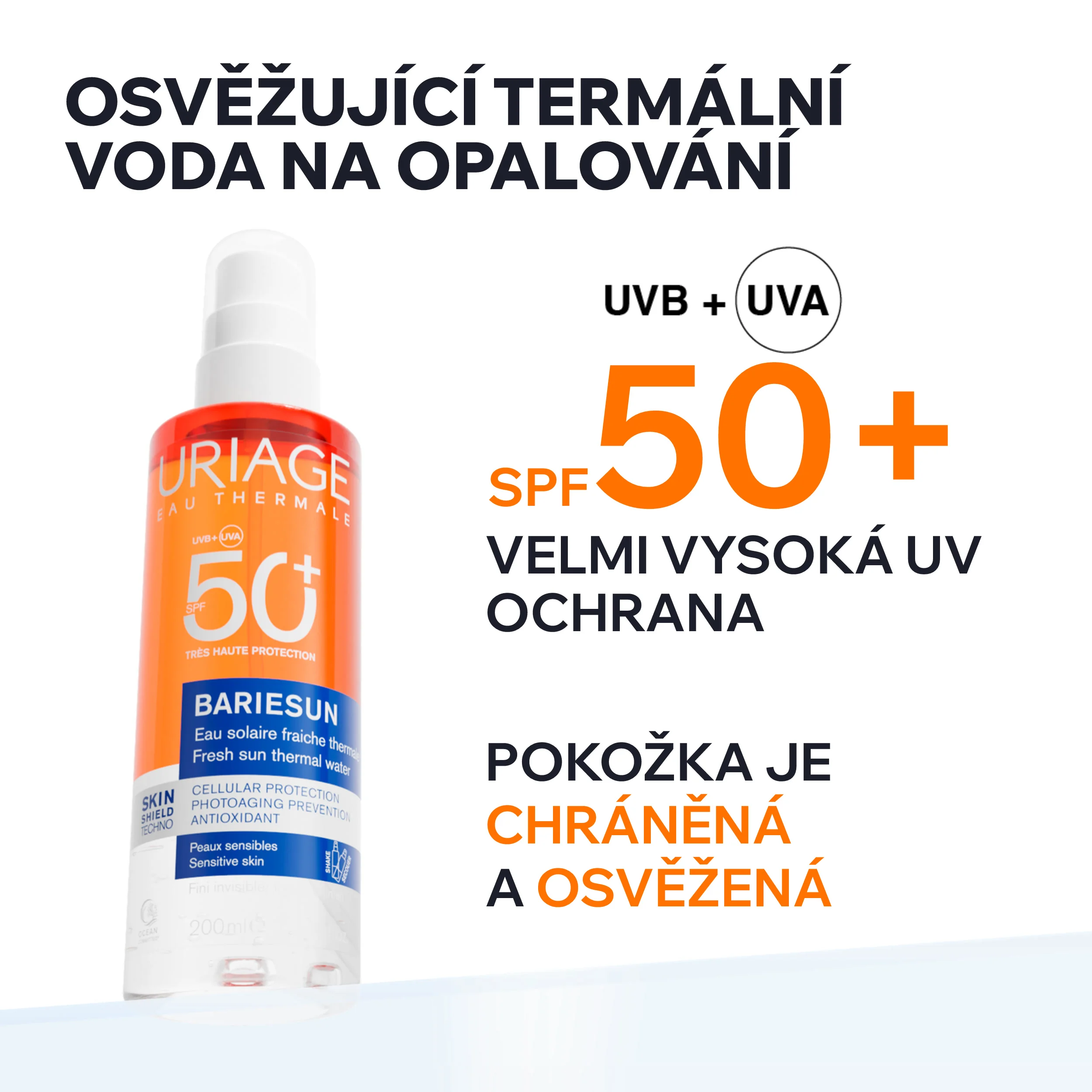 Uriage Bariésun Sun Water SPF50+ sprej 200 ml
