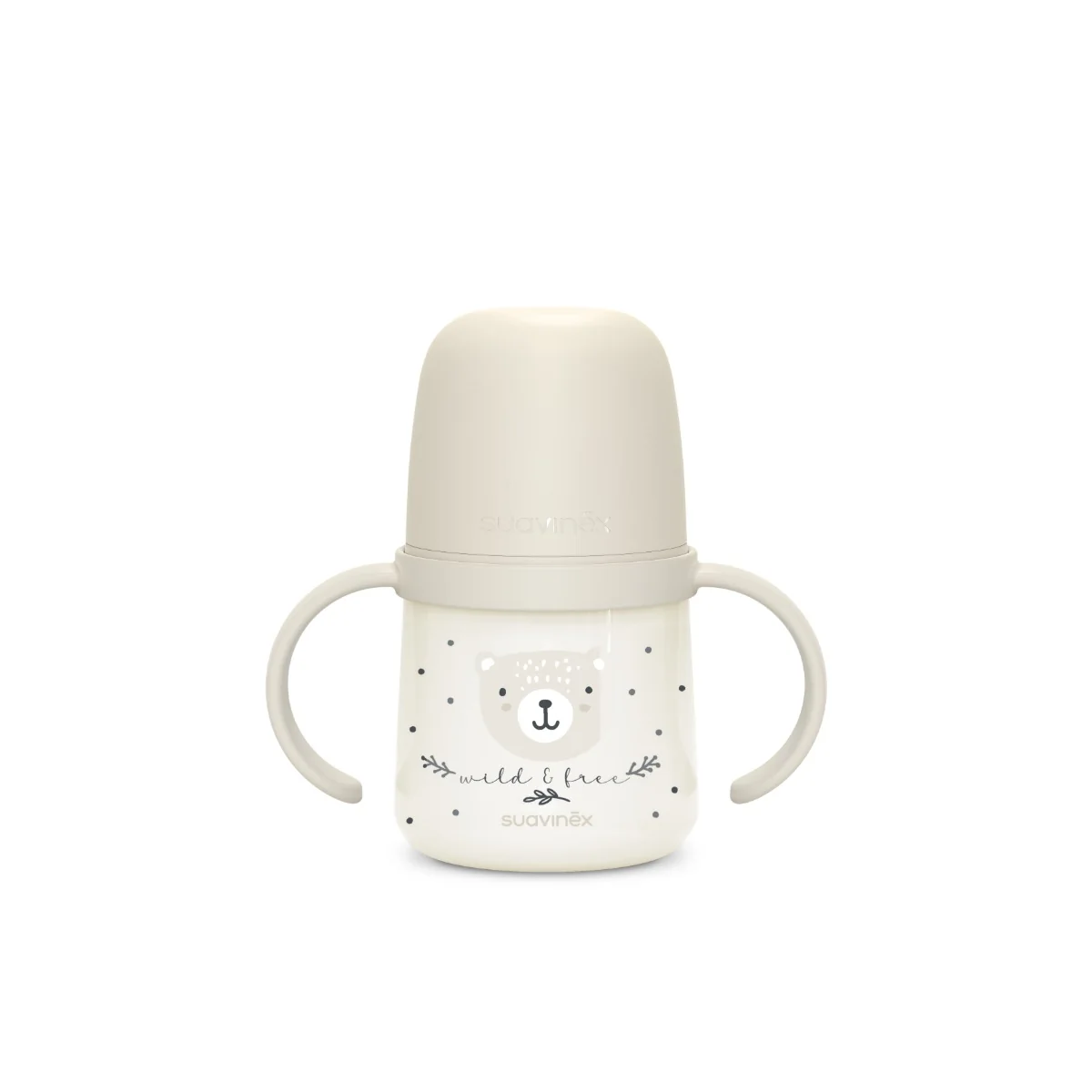 Suavinex První láhev s oušky WILD&FREE 150 ml 1 ks šedá