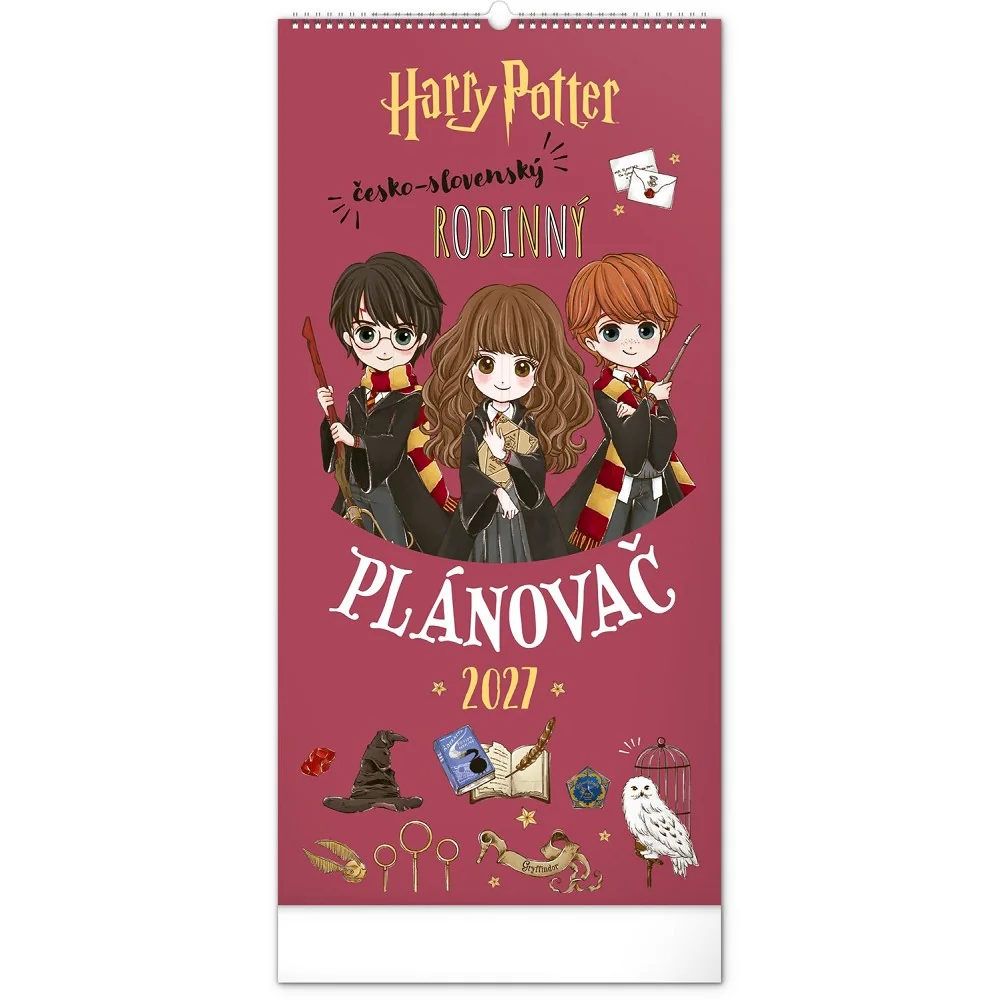 NOTIQUE Rodinný plánovací nástěnný kalendář Harry Potter 2027 21 × 42 cm