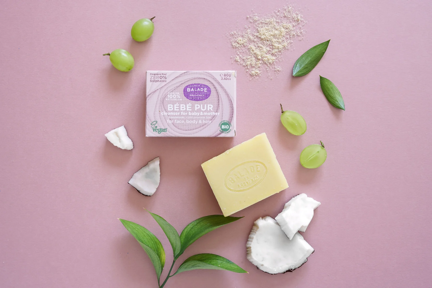 Balade en Provence Jemné tuhé mýdlo pro maminky a děti bez parfemace 80 g