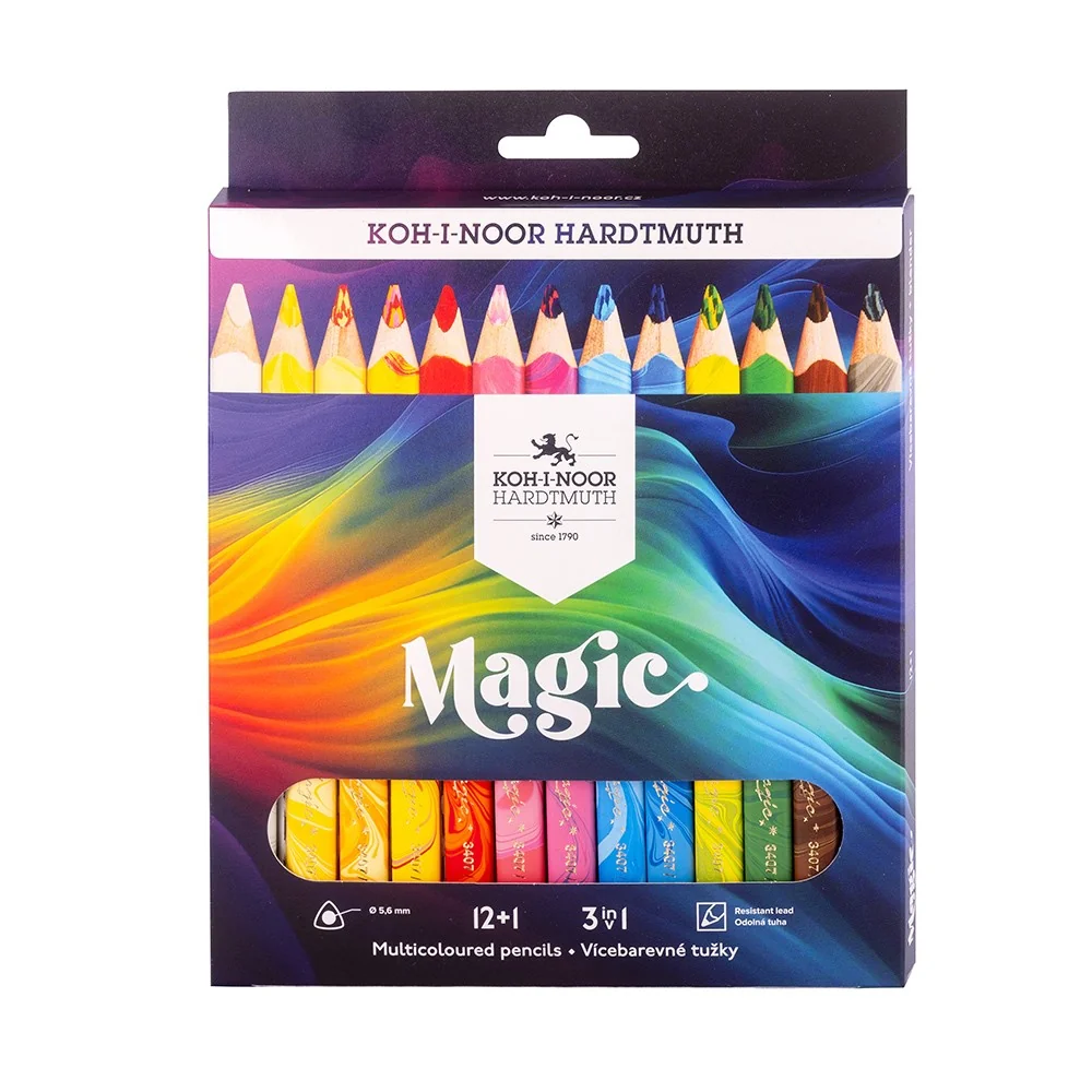 KOH-I-NOOR MAGIC 3408/12+1 - trojhranné pastelky TR 11 - 12+1 ks
