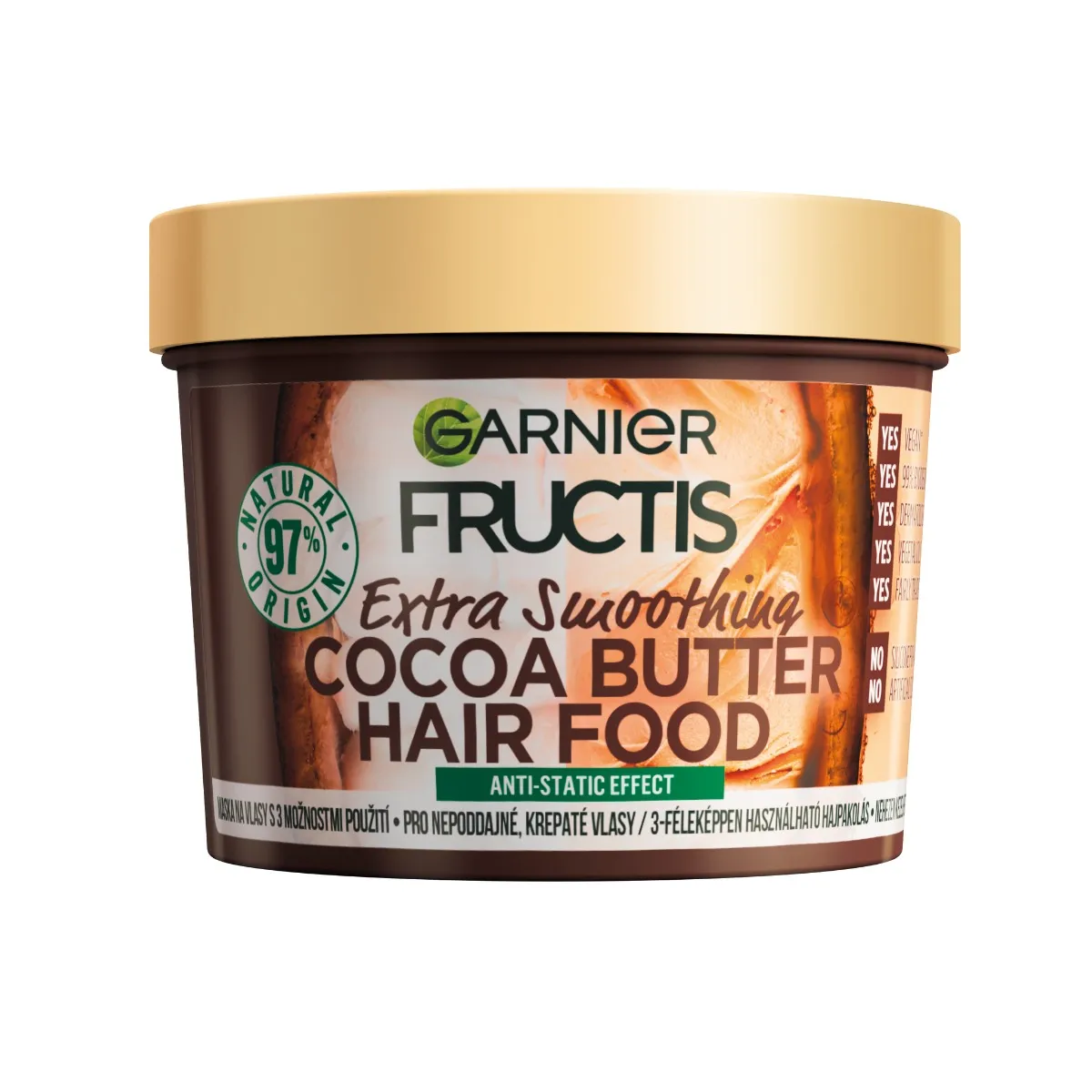 Garnier Fructis Hair Food Cocoa Butter 3v1 maska pro nepoddajné, krepaté vlasy