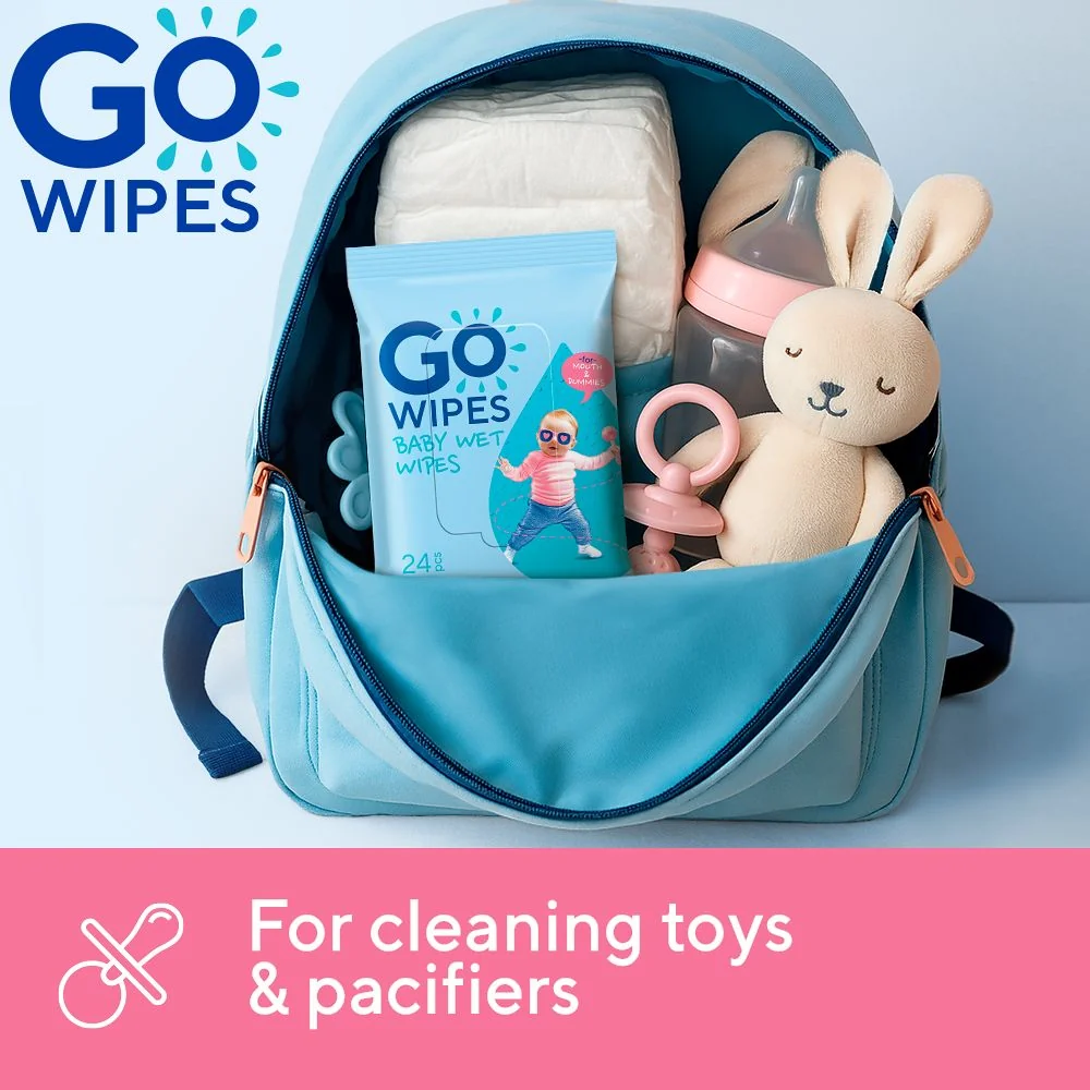 GoWipes Dětské vlhčené ubrousky pro novorozence Plastic Free 24 ks