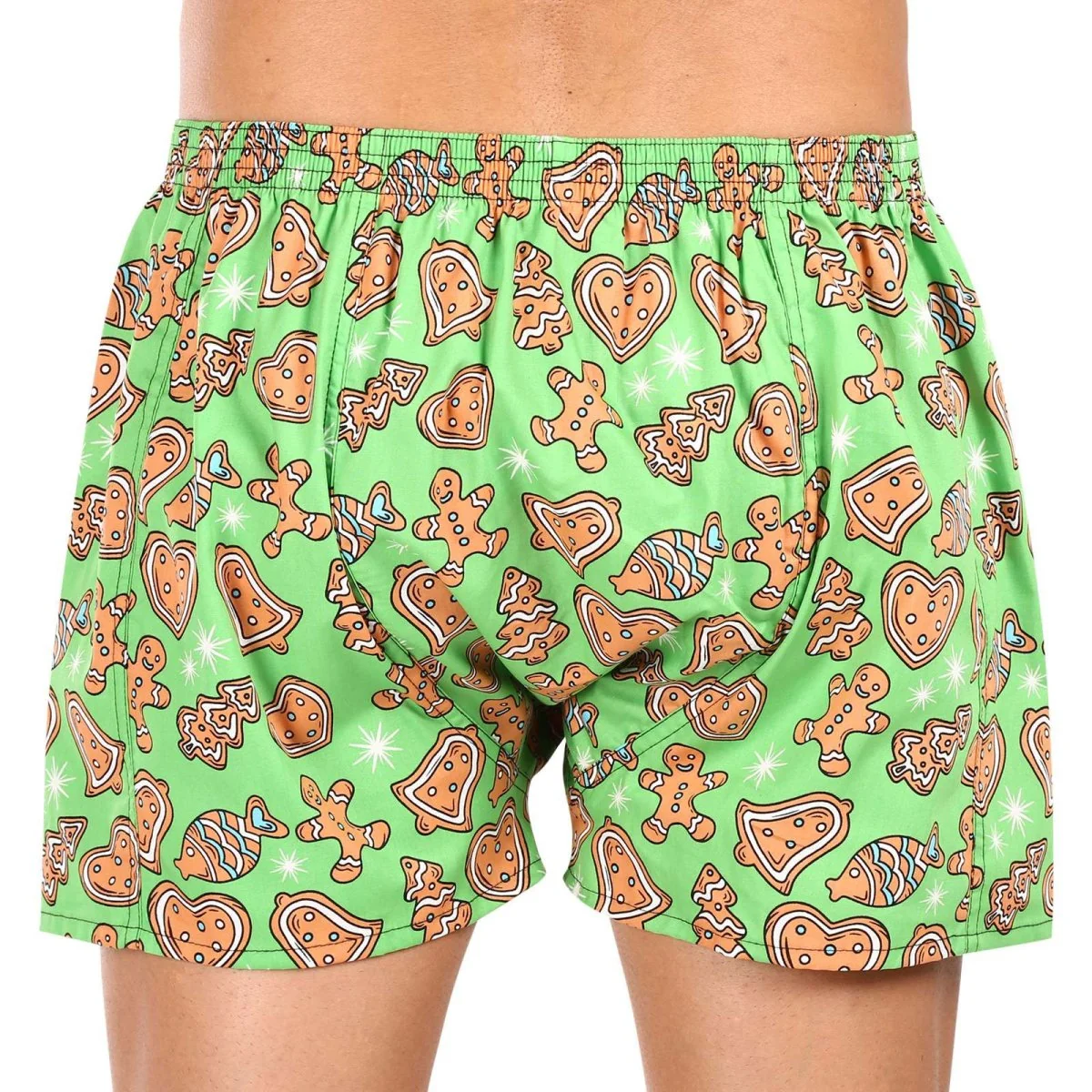 Styx Pánské trenky art klasická guma nadrozměr Vánoce perníčky (E1753) 5XL