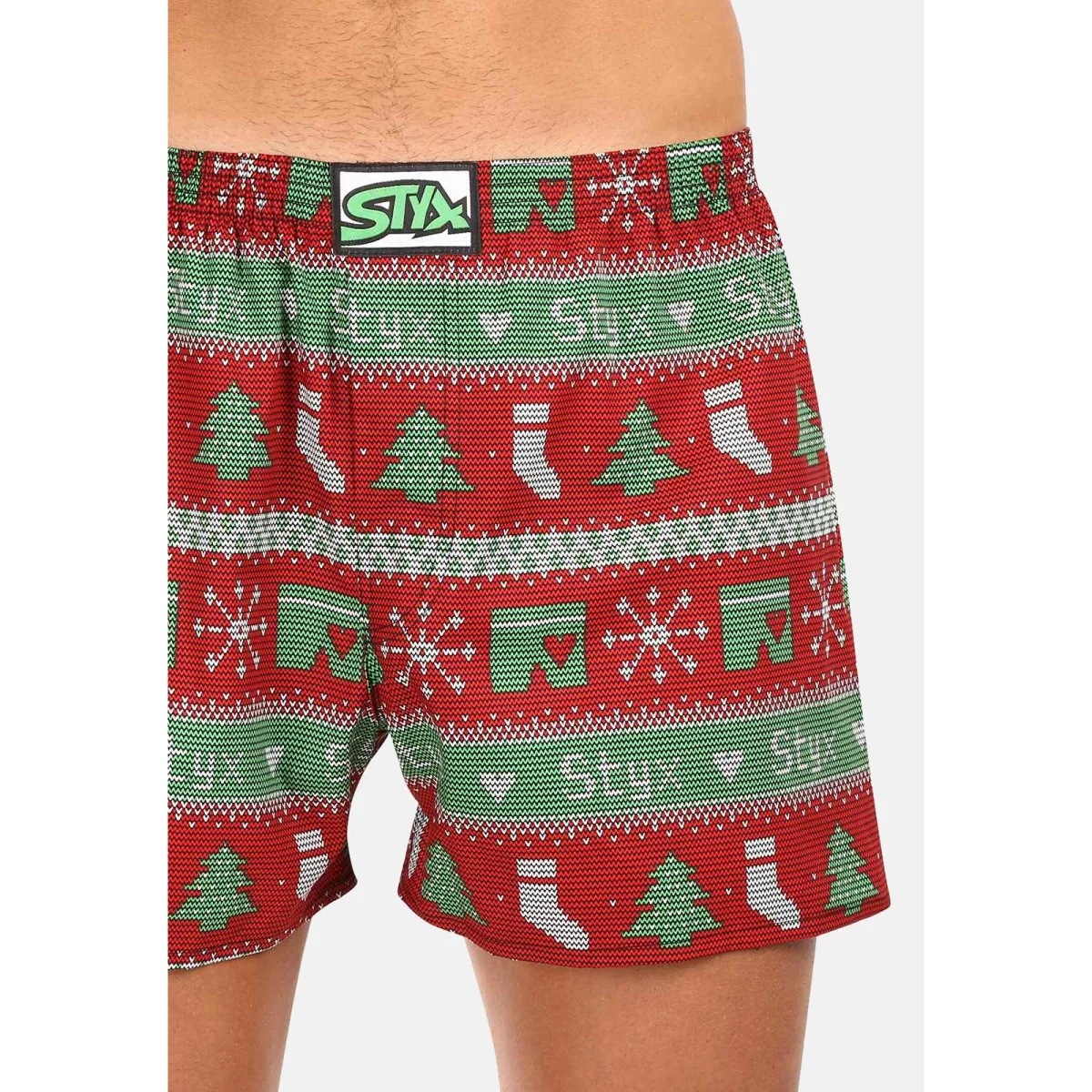 Styx Pánské trenky art klasická guma Vánoce pletené (A1658) XXL