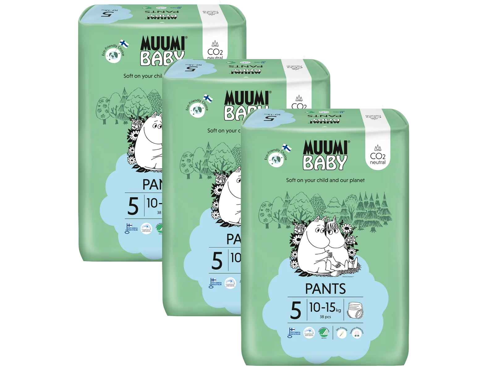 Muumi Baby Pants 5 10–15 kg eko kalhotky 114 ks