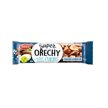 Emco Super ořechy tyčinka Čokoláda a mořská sůl 35 g
