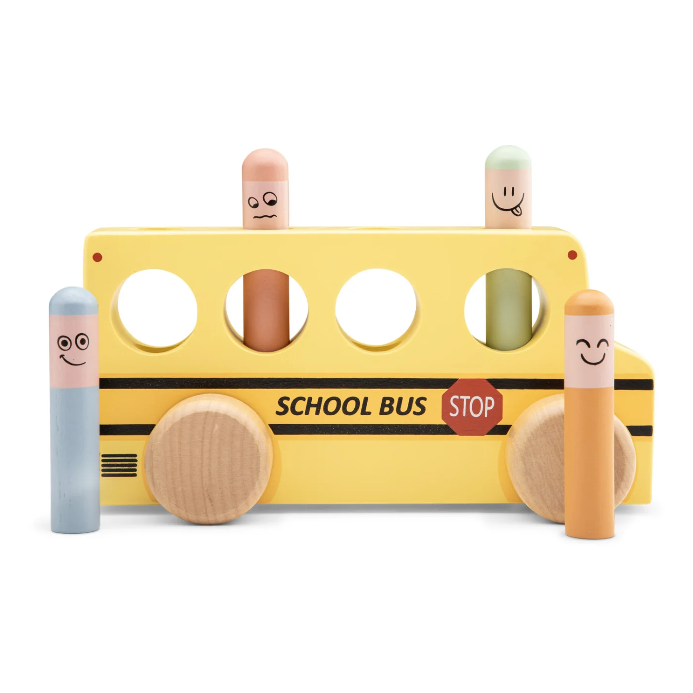 New Classic Toys Pop-up - vyskakovací kolíčky - školní autobus