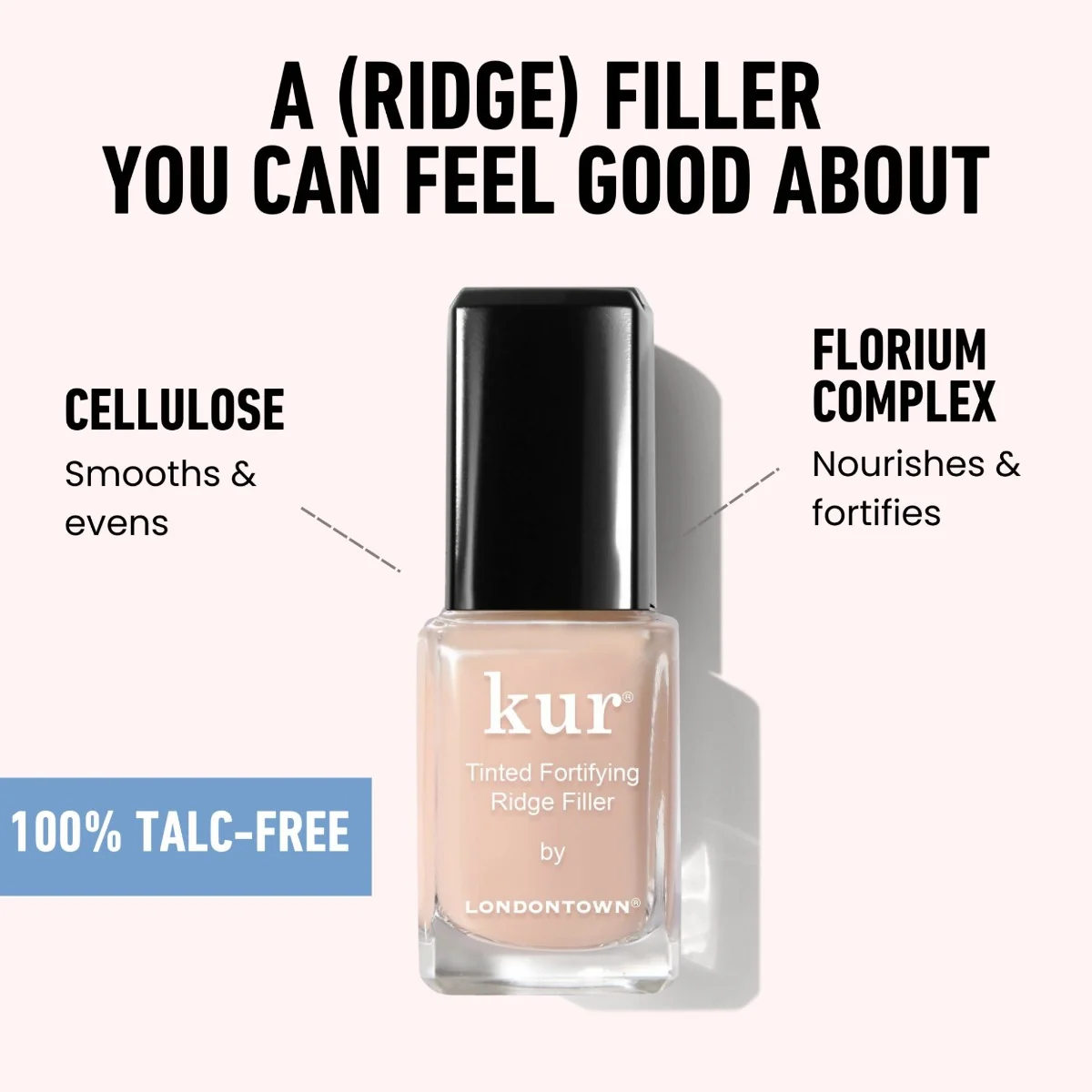 Londontown kur Tinted Ridge Filler Apricot Beige tónovaný lak na nehty 12 ml