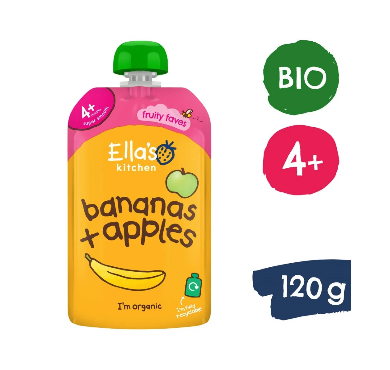Ellas Kitchen BIO Jablko a banán kapsička 120 g