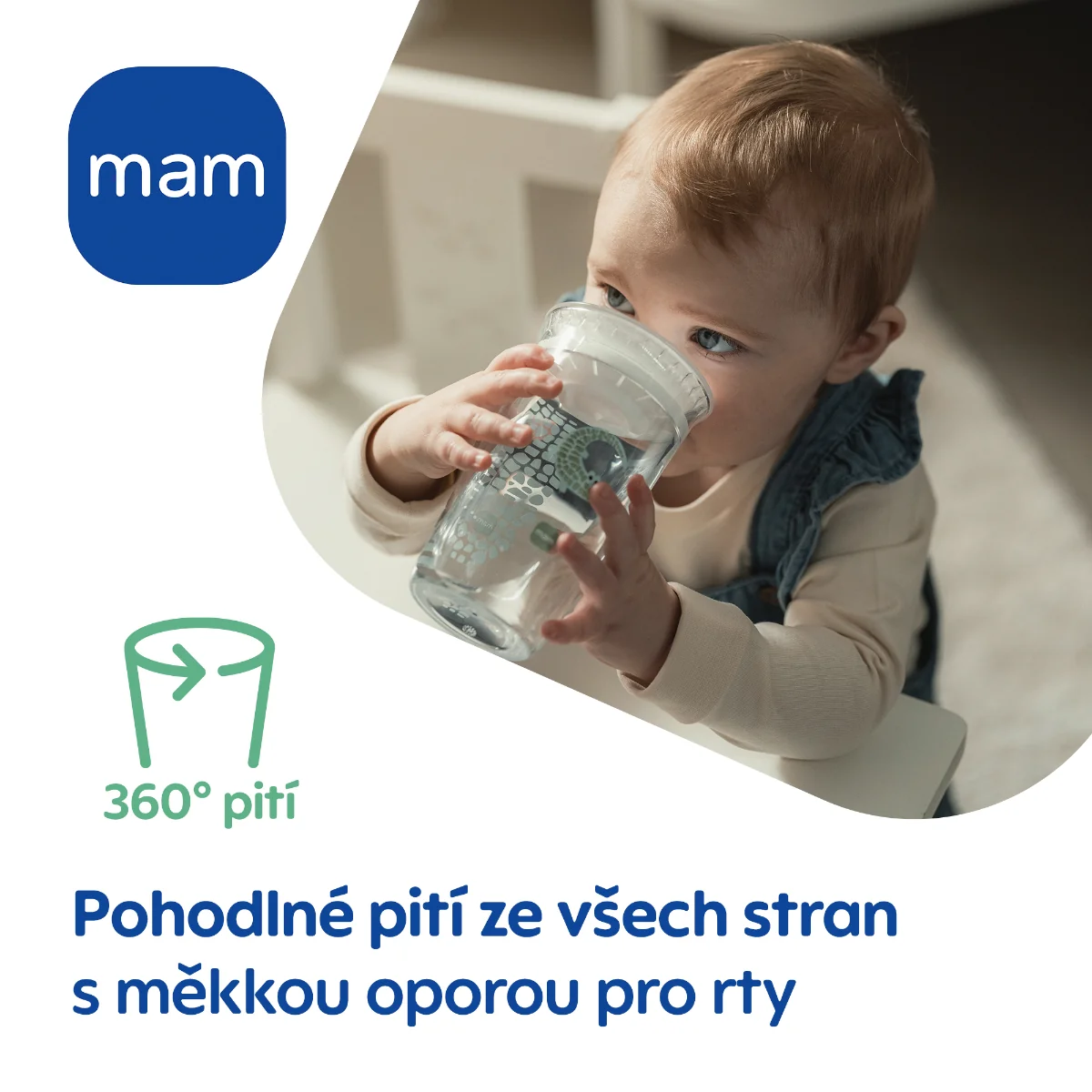 MAM Hrnek Easy To Drink 8m+ 290 ml 1 ks žlutý