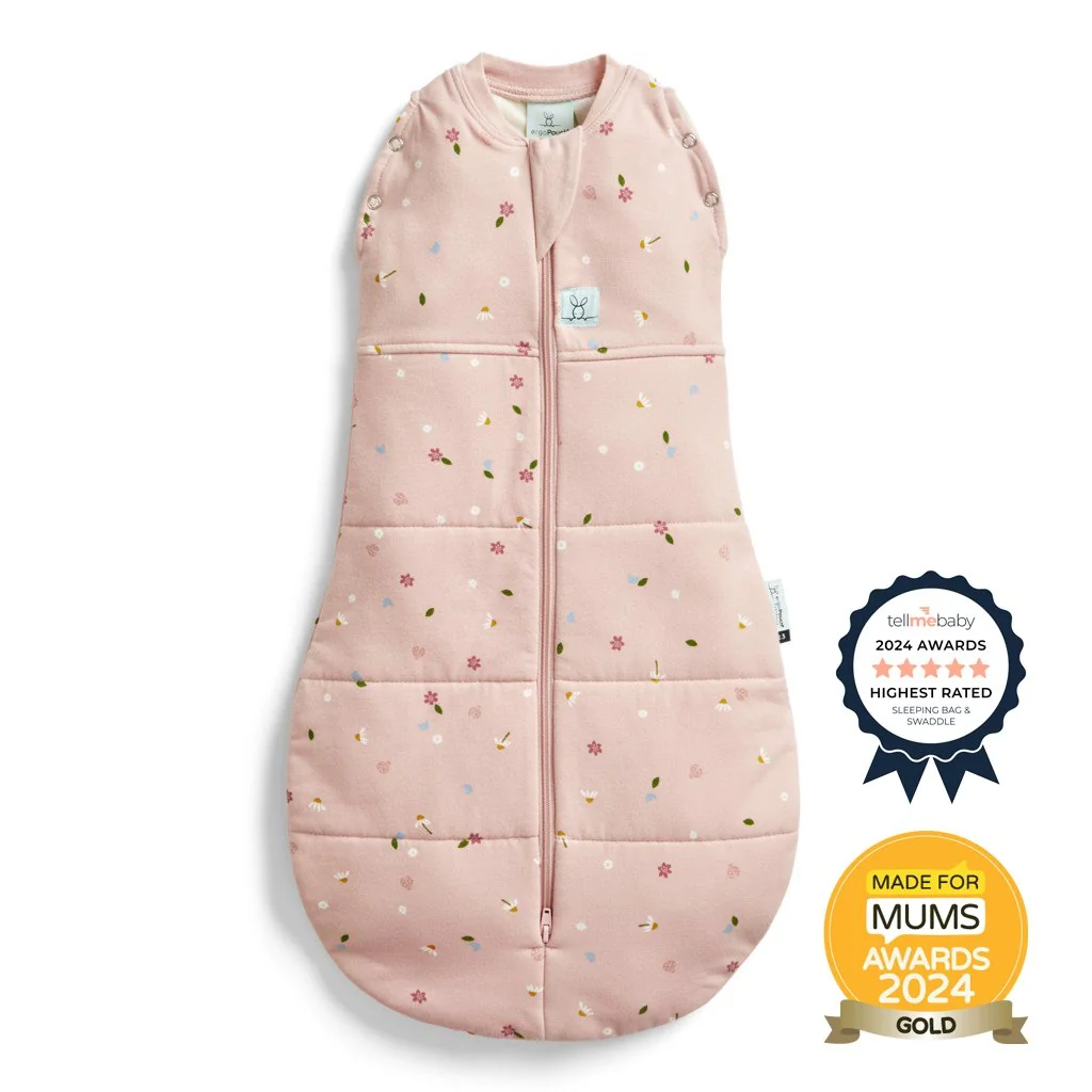 ergoPouch Zavinovačka a pytel na spaní 2v1 Cocoon Daisies 3-6 m, 6-8 kg, 2,5 tog 
