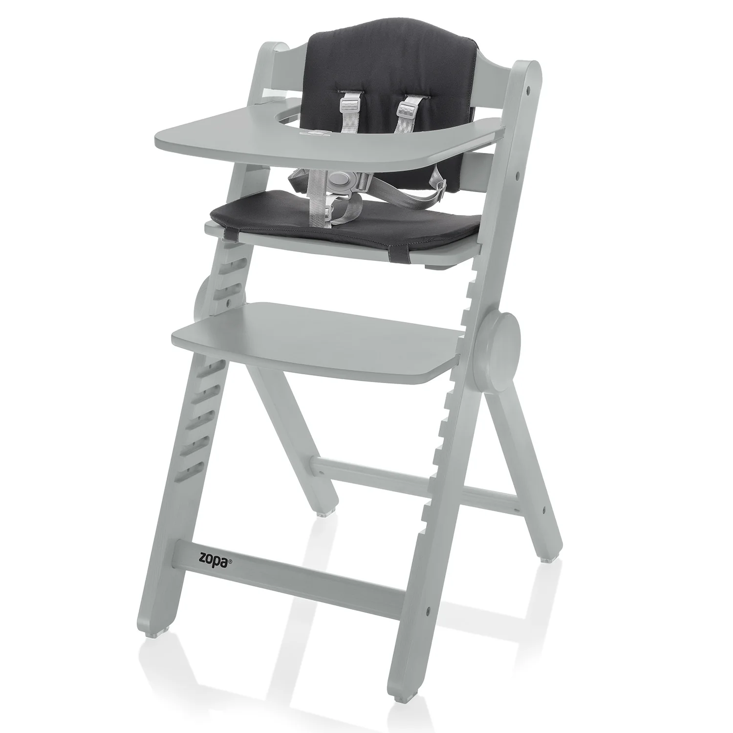 Zopa Dřevěná jídelní židlička Clipp & Clapp, Grey 4