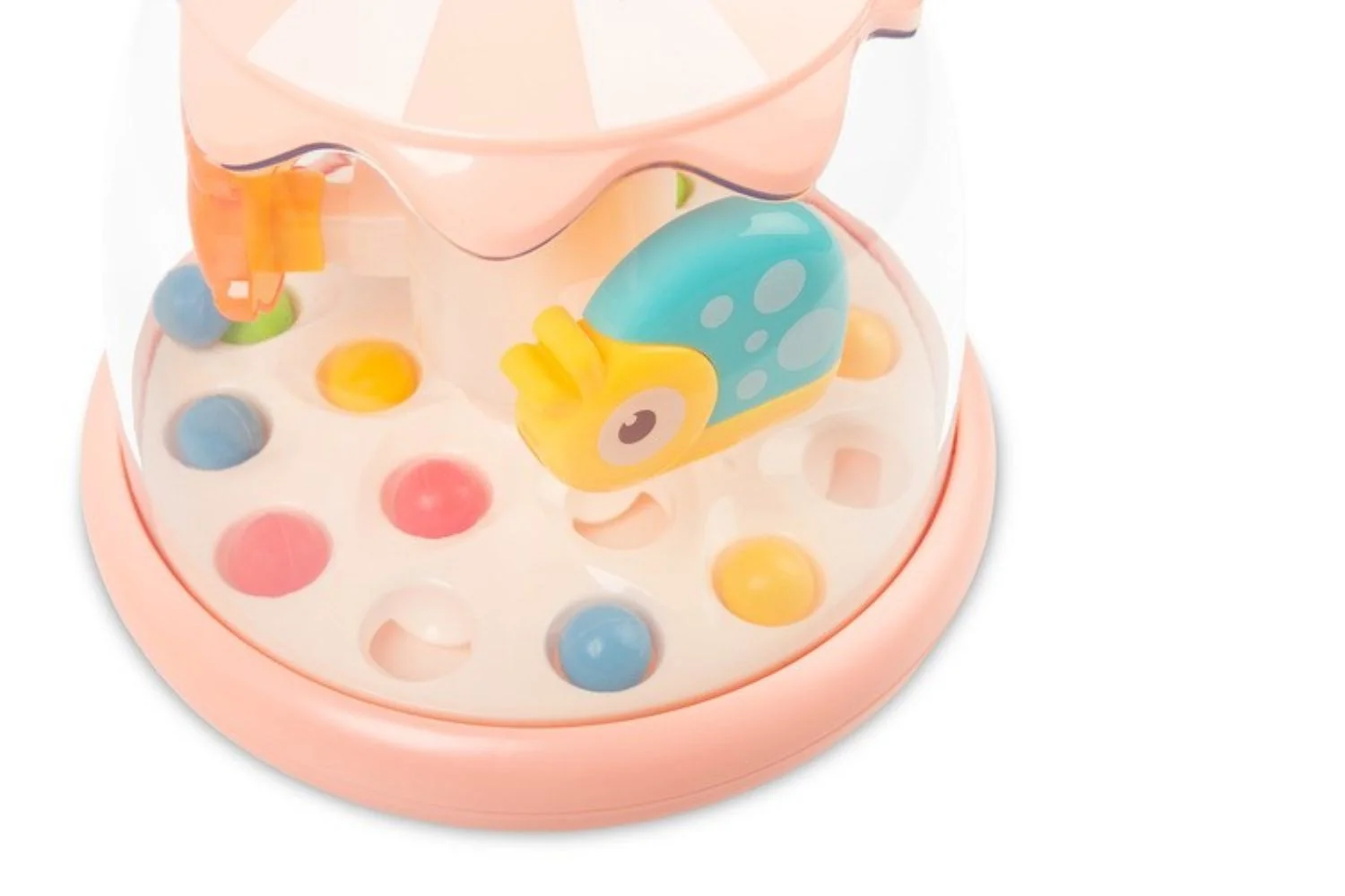 Toyz Edukační hračka Káča se zvířátky – růžová, kolotoč, 6m+