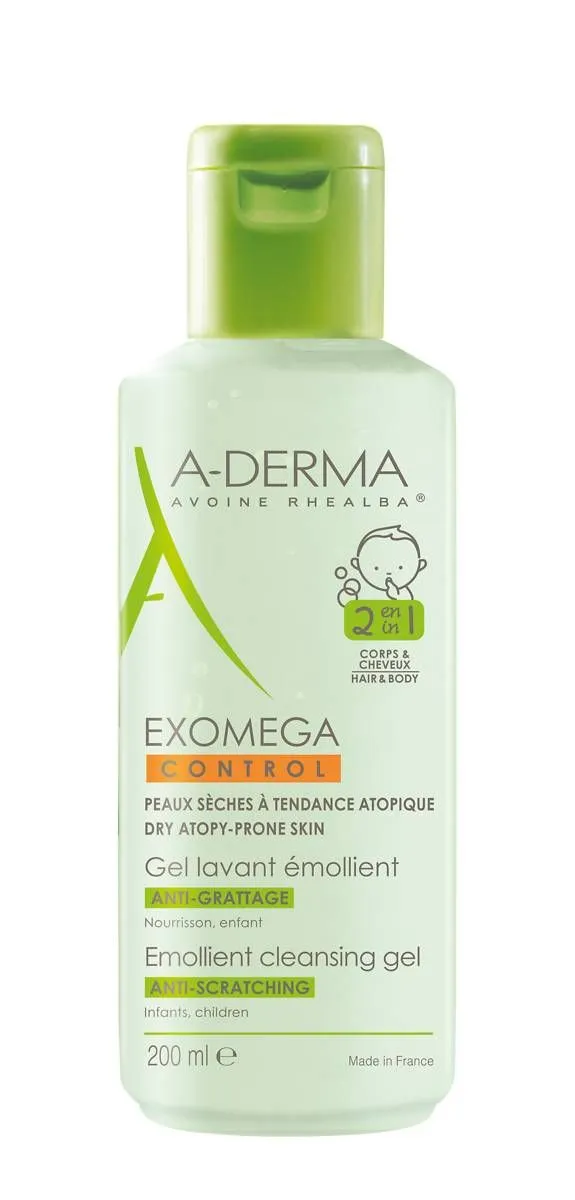 A-Derma Exomega Control zvláčňující mycí gel pro suchou kůži se sklonem k atopii 2v1