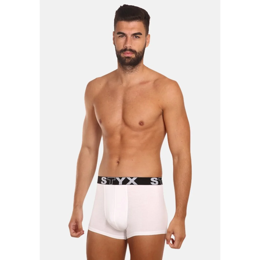 Styx Pánské boxerky sportovní guma nadrozměr bílé (R1061) 4XL