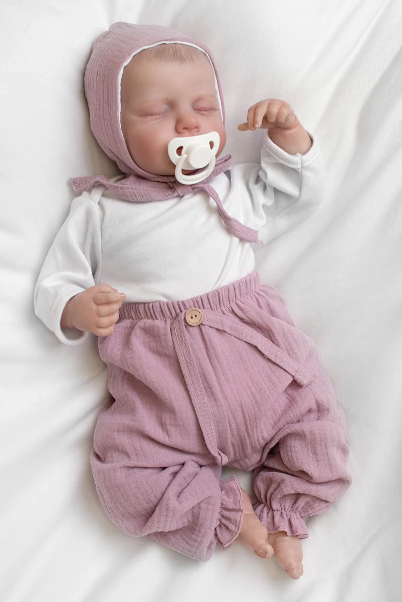 Baby Nellys Mušelínová čepička na zavazování bonetka Girl, Hand Made, pudrová, růžová vel. 62