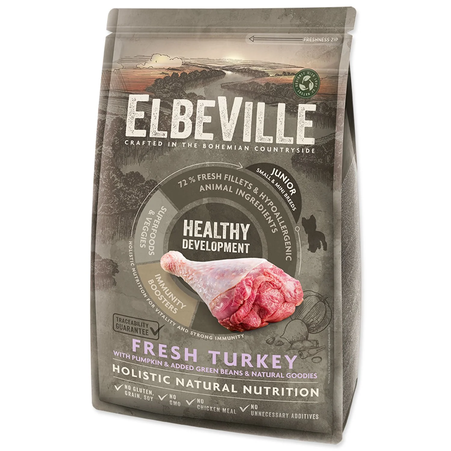 Elbeville Krmivo Puppy and Junior Mini Healthy Development Fresh Turkey 1,4kg